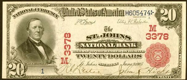 1902 Red Seal $20 bank note