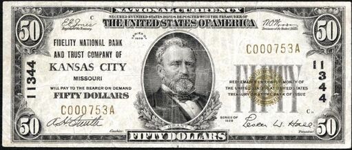 1929 Type 1 $50 bank note