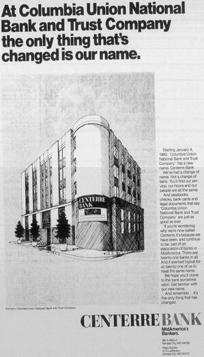 A January 1982 advertisement for Centerre Bank