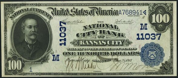 1902 Plain Back $100 bank note