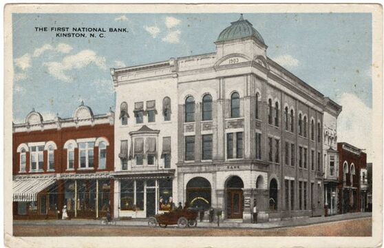 Postcard of the First National Bank ca1917