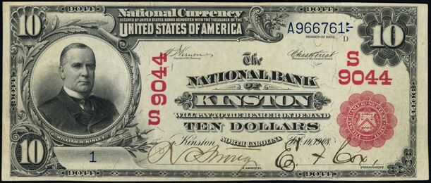 1902 Red Seal $10 bank note