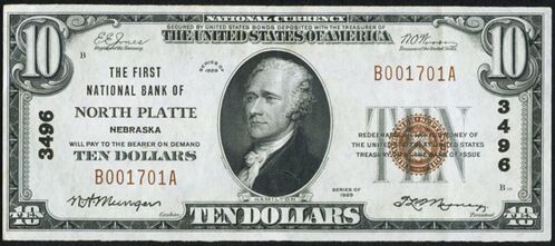 1929 Type 1 $10 bank note