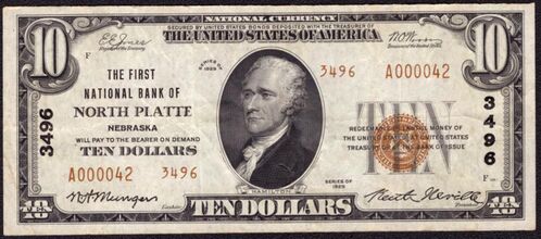 1929 Type 2 $10 bank note