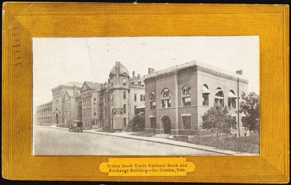 Postcard of the Union Stock Yards National Bank and Exchange Building