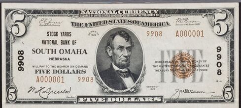 1929 Type 2 $5 bank note