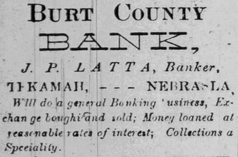 Advertisement for the Burt County Bank