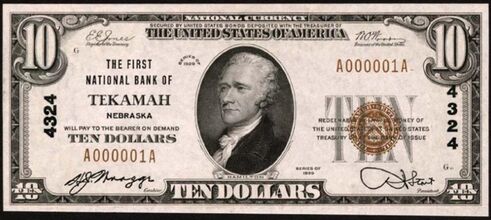 1929 Type 1 $10 bank note