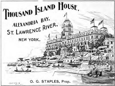 1905 advertisement for the Thousand Island House