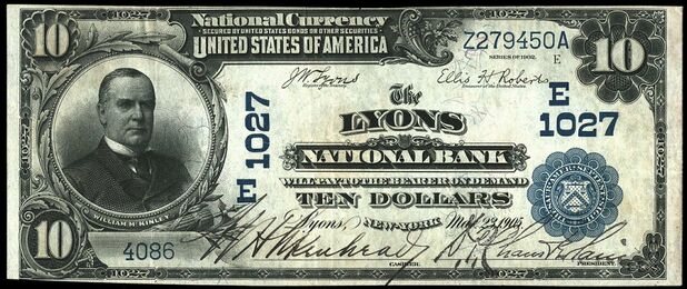 1902 Date Back $10 bank note