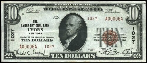 1929 Type 2 $10 bank note