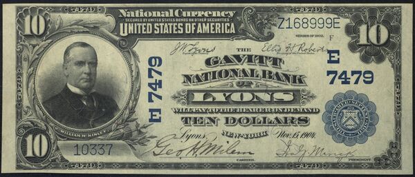 1902 Plain Back $10 bank note