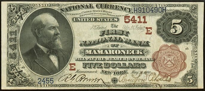 $5 Series 1882 Brown Back bank note