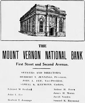 Advertisement for the Mount Vernon National Bank