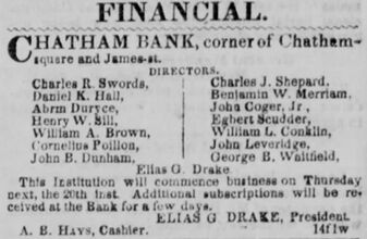 The Chatham Bank of New York Obsolete proof