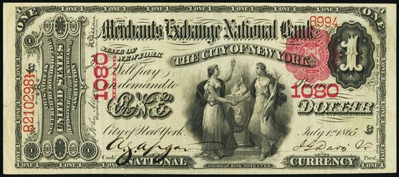 Series of 1875 $1 bank note