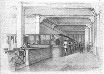 Main banking room of the Atlantic National Bank