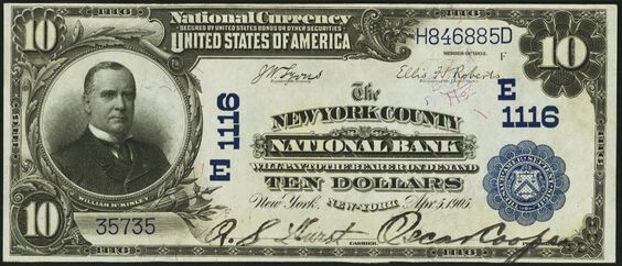 1902 Plain Back $10 bank note