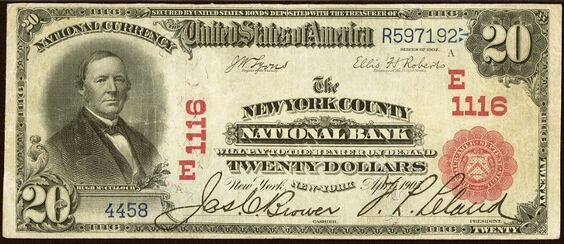 1902 Red Seal $20 bank note