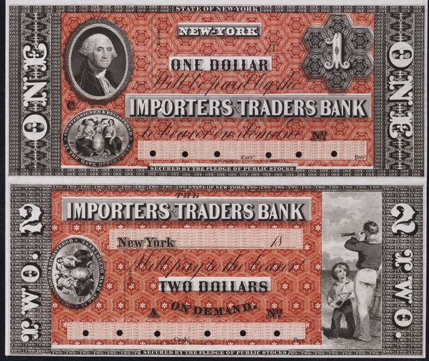 The Importers and Traders Bank obsolete uncut sheet