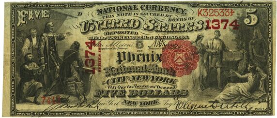 Series of 1875 $5 bank note