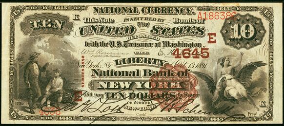 1882 Brown Back $10 bank note