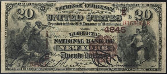 1882 Brown Back $20 bank note