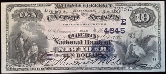 1882 Date Back $10 bank note