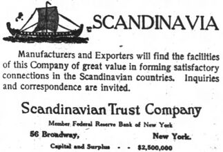 A 1919 advertisement for the Scandinavian Trust Company