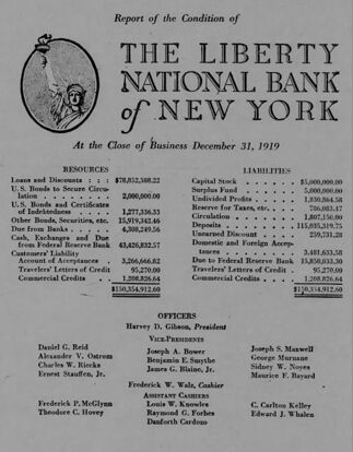 A 1920 Statement of Condition