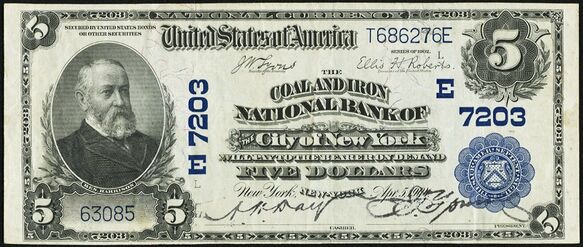 1902 Plain Back $5 bank note