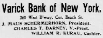 Advertisement for the Varick Bank