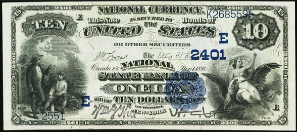 1882 Date Back $10 bank note