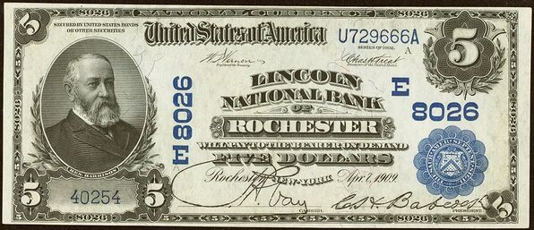 1902 Date Back $5 bank note