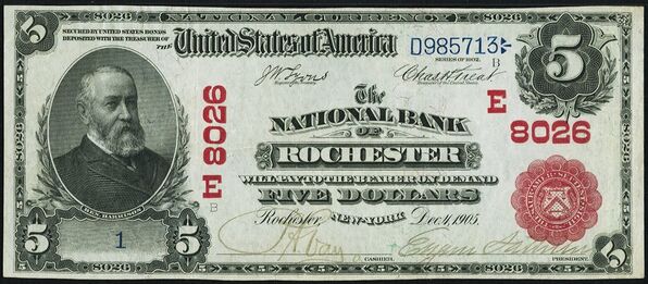 1902 Red Seal $5 bank note