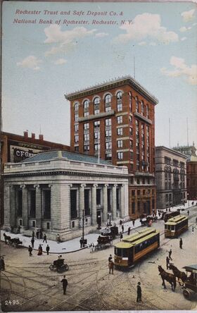 Postcard ca1910s of Rochester, NY banks