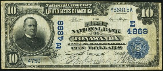 1902 Date Back $10 bank note