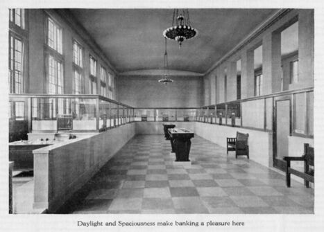 Interior of the First Trust Company in 1929