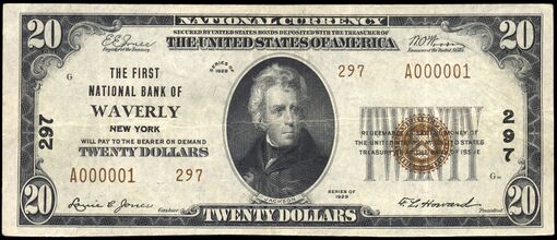 1929 Type 2 $20 bank note