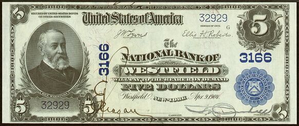 1902 Plain Back $5 bank note