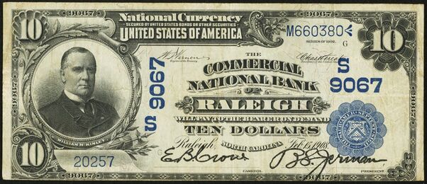 1902 Date Back $10 bank note