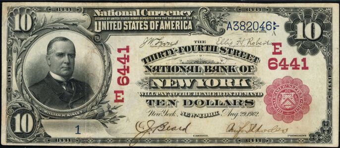 $10 Series 1902 Red Seal bank note
