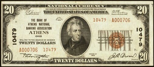 1929 Type 2 $20 bank note