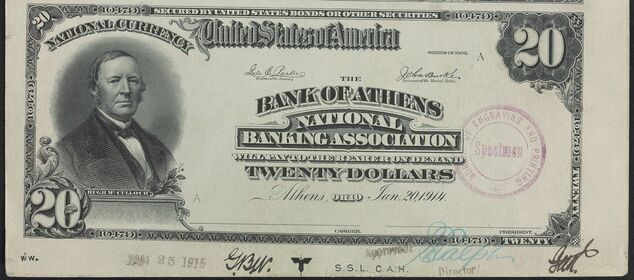 Series of 1902 $20 Date Back proof,