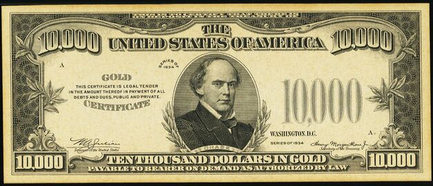 Series of 1934 Specimen $10,000 Gold Certificate