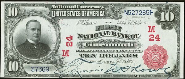 1902 Red Seal $10 bank note