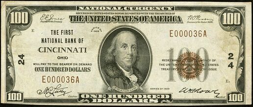 1929 Type 1 $100 bank note