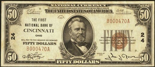 1929 Type 1 $50 bank note