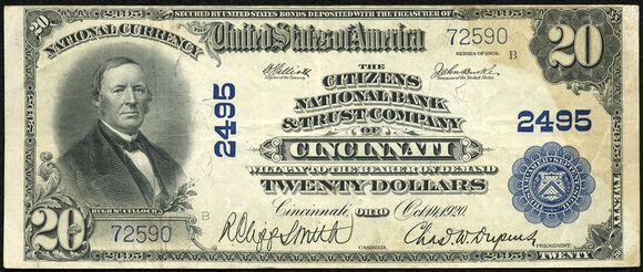 1902 Plain Back $20 bank note