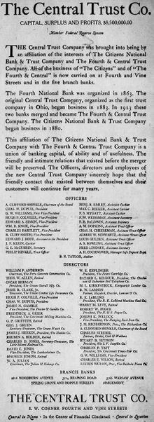 1927 advertisement Central Trust Company